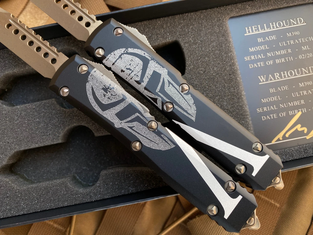 Microtech Molon Labe Ultratech Warhound And Hellhound Set 119-13SETMLS 2 Microtech Molon Labe Ultratech Warhound And Hellhound Set 119-13SETMLS - Image 2