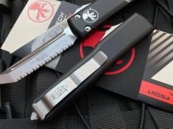 Microtech Ultratech T/E Black Aluminum Body W/ Full Serrated Satin Blade (3.4”) 123-6 -PrecisionBladesMicrotech image 5528ca8b 0db8 4aef b24e f0caef44629f 96139.1680805535