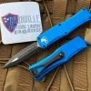 Microtech Hera D/E Blue Aluminum Body W/ Black Plain Edge Blade (3.08") 702-1BL