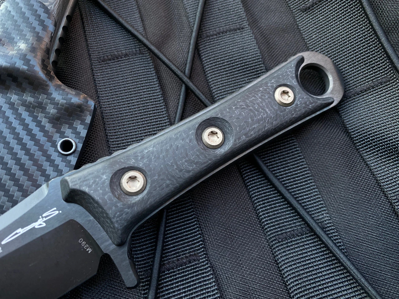 Microtech X Borka SBK S/E Carbon Fiber Handle W/ DLC Black Plain Edge Blade (5”) 200-1DLCCFS 2 Microtech X Borka SBK S/E Carbon Fiber Handle W/ DLC Black Plain Edge Blade (5”) 200-1DLCCFS - Image 2