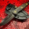 Microtech Socom Alpha Mini Tanto Full Serrated DLC W/ Carbon Fiber Signature Series