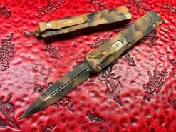 Microtech Dirac Delta Double Edge Cerakote Coyote Camo Standard Signature Series