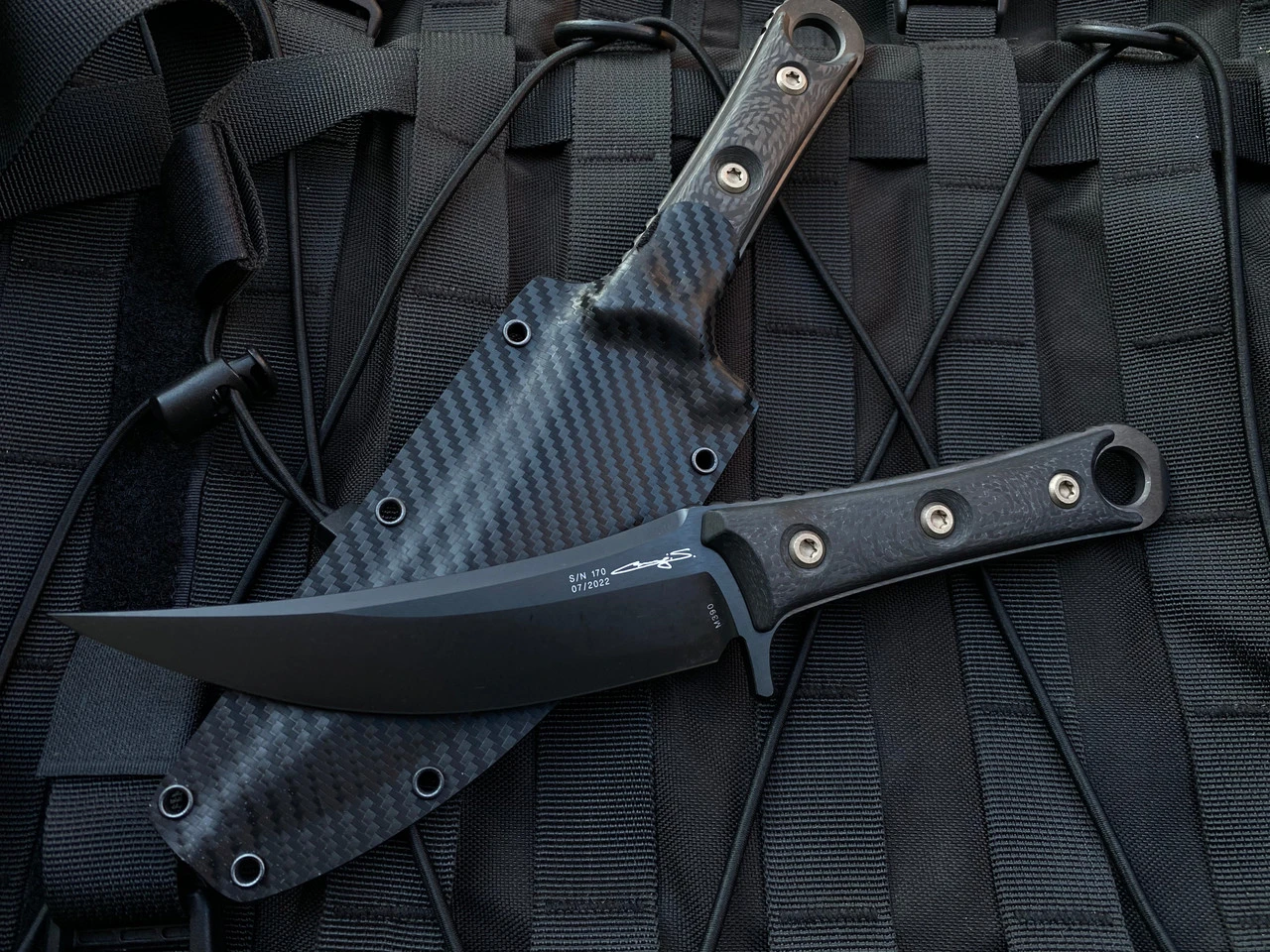 Microtech X Borka SBK S/E Carbon Fiber Handle W/ DLC Black Plain Edge Blade (5”) 200-1DLCCFS 1 Microtech X Borka SBK S/E Carbon Fiber Handle W/ DLC Black Plain Edge Blade (5”) 200-1DLCCFS