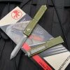 Microtech UTX-70 Spartan OD Green Distressed Aluminum Body W/ Apocalyptic Plain Edge Blade (2.42”) 249-10DOD