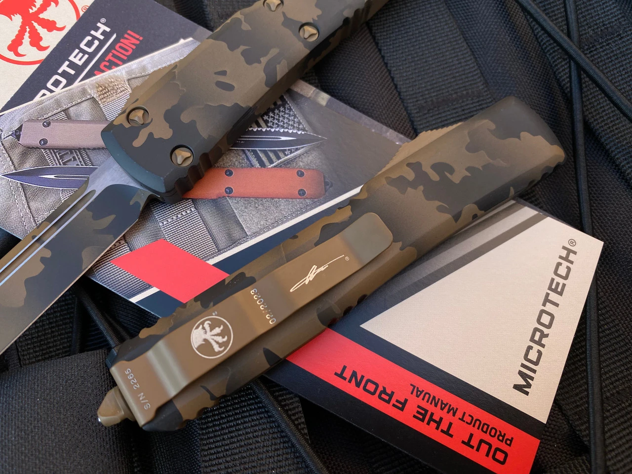 Microtech Ultratech S/E Coyote Camo Cerakote Aluminum Body W/ Coyote Camo Cerakote Plain Edge Blade (3.4”) 121-1CCS 3 Microtech Ultratech S/E Coyote Camo Cerakote Aluminum Body W/ Coyote Camo Cerakote Plain Edge Blade (3.4”) 121-1CCS - Image 3