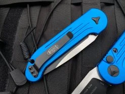 Microtech LUDT Auto Folder Blue Aluminum Body W/ Black Plain Edge Blade (3.375”) 135-1BL -PrecisionBladesMicrotech image 8d931252 9ac2 4a65 bfbe 75f1a0f90635 15209.1680805523