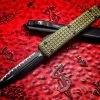 Microtech Ultratech D/E Full Serrated OD Green Frag G10 Top Signature Series OTF Knife