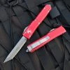 Microtech Ultratech T/E Distressed Red Aluminum Body W/ Apocalyptic Full Serrated Blade (3.4”) 123-12DRD