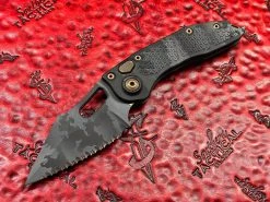 Microtech Stitch Auto Knife Single Edge Signature Series Urban Camo Full Serrated Microtech Borka Collaboration