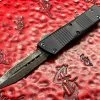 Microtech Troodon Double Edge Damascus Signature Series Ringed Titanium Hardware