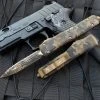 Microtech Ultratech D/E Coyote Camo Cerakote Aluminum Body W/ Coyote Camo Full Serrated Blade (3.44") 122-3CCS