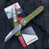 Microtech Ultratech Warhound OD Green Aluminum Body W/ Stonewashed Plain Edge Blade (3.4”) 119W-10ODS