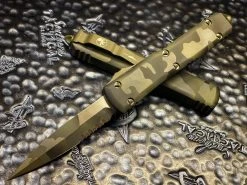 Microtech Ultratech Bayonet Part Serrated Olive Camo Standard OTF Knife