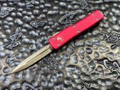 Microtech UTX-70 OTF Automatic Knife Double Edge Stonewashed Standard Pink