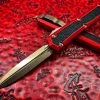 Microtech Makora Red Double Edge Bronze Standard Signature Series OTF Knife
