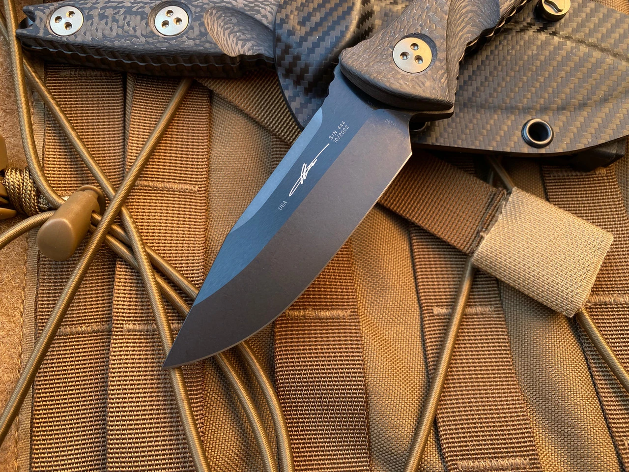 Microtech Socom Alpha Mini S/E Carbon Fiber Scales W/ Bronzed Hardware And DLC Plain Edge Blade (3.75”) 113M-1DLCCFS 3 Microtech Socom Alpha Mini S/E Carbon Fiber Scales W/ Bronzed Hardware And DLC Plain Edge Blade (3.75”) 113M-1DLCCFS - Image 3