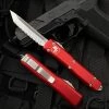 Microtech Ultratechs T/E Red Satin Full Serrated 123-6RD