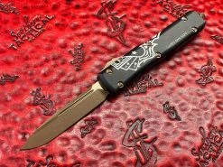 Microtech Ultratech Dead Man's Hand Death Card OTF Knife S/E Bronzed Signature Series
