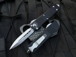 Microtech Troodon D/E Black Aluminum Body W/ Satin Plain Edge Blade (3”) 138-4