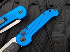 Microtech LUDT Auto Folder Blue Aluminum Body W/ Black Plain Edge Blade (3.375”) 135-1BL -PrecisionBladesMicrotech image f21413ce 4bbd 412b b4ca f18a11126e34 65145.1680805523
