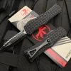 Microtech Hera Frag Pattern Black Aluminum Body W/ Black Tactical Full Serrated Blade (3.08”) 702-3TFRS
