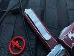 Microtech Ultratech D/E Distressed Merlot Aluminum Body W/ Apocalyptic Double Full Serrated Blade ( 3.4”) 122-D12DMR -PrecisionBladesMicrotech image fecb0a8e 7dd5 407e bf86 e304fb2866e3 58498.1680805532